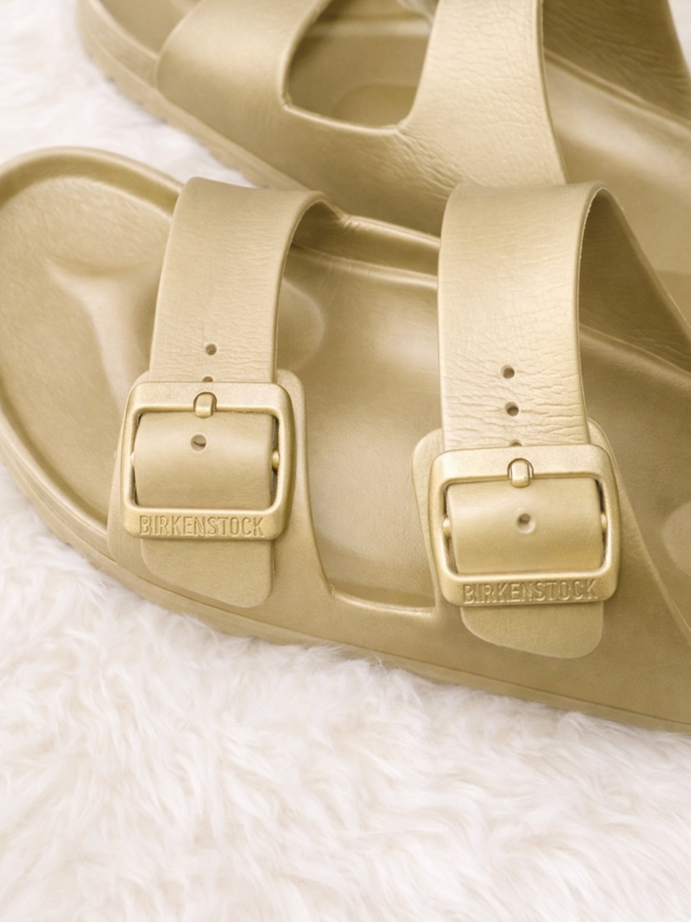 Birkenstock Arizona Essentials EVA Glamour Gold Sandals Women’s Size 12 - Picture 4 of 5